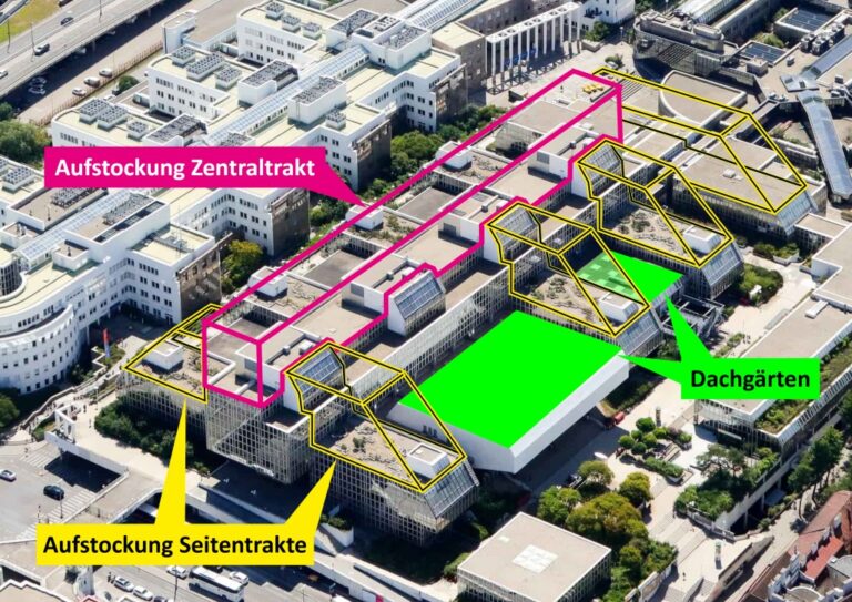 Luftbild der Wirtschaftsuniversität Wien