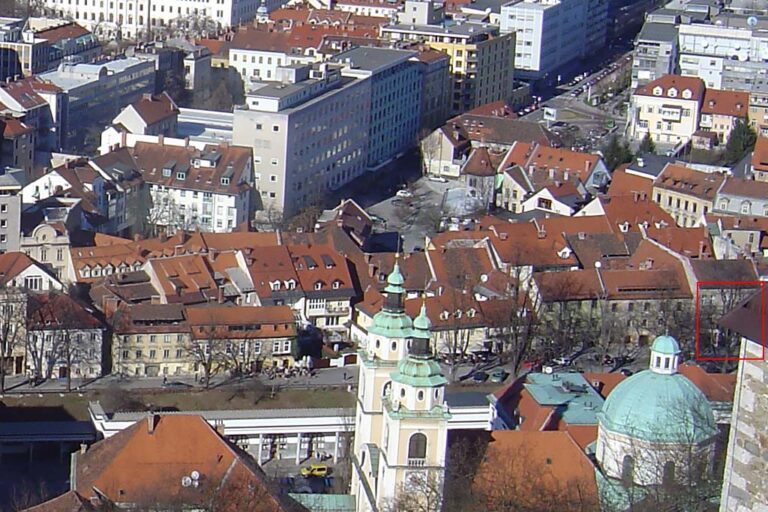 Ljubljana von der Burg aus gesehen, Kirchturm