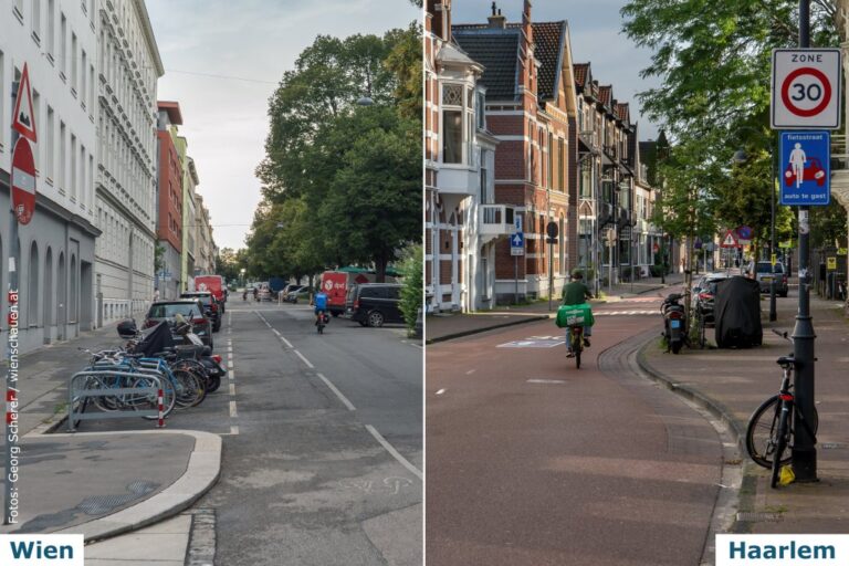 Fahrradstraßen in Wien und den Niederlanden