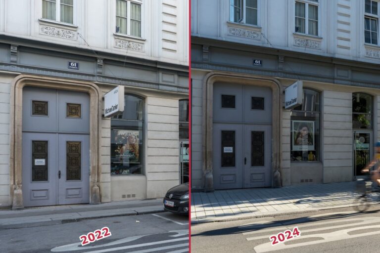 zwei Fotos der Burggasse